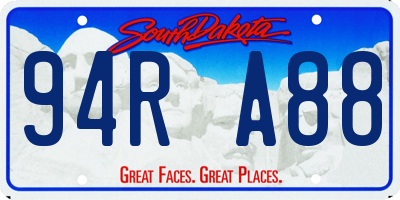 SD license plate 94RA88