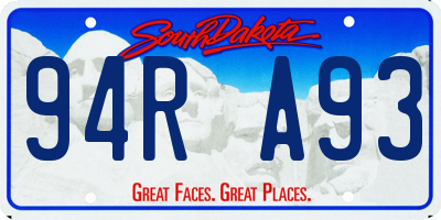 SD license plate 94RA93