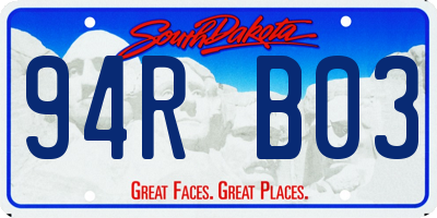 SD license plate 94RB03