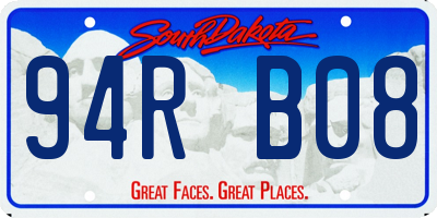 SD license plate 94RB08