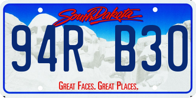 SD license plate 94RB30