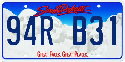 SD license plate 94RB31