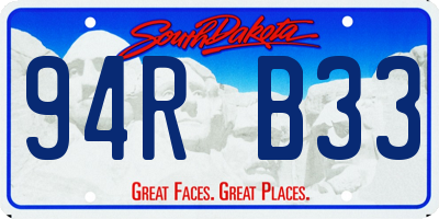 SD license plate 94RB33