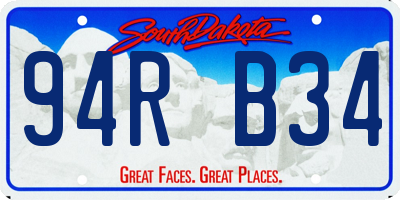 SD license plate 94RB34