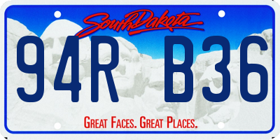 SD license plate 94RB36