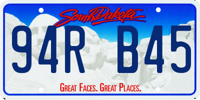 SD license plate 94RB45