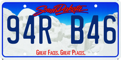 SD license plate 94RB46
