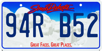 SD license plate 94RB52