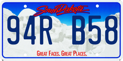 SD license plate 94RB58