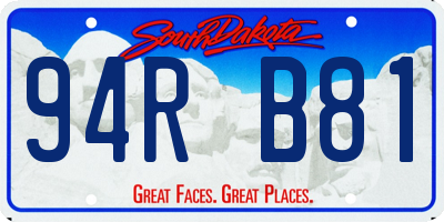 SD license plate 94RB81