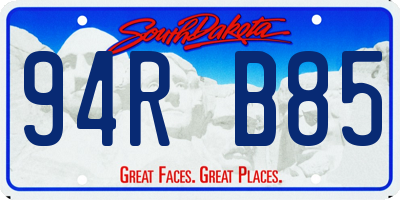 SD license plate 94RB85