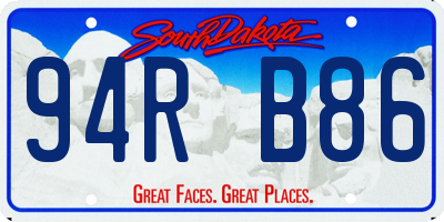 SD license plate 94RB86