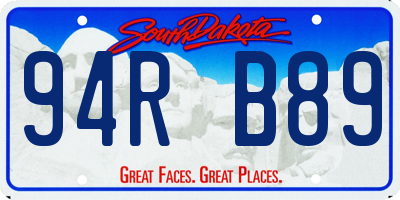 SD license plate 94RB89