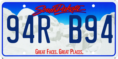 SD license plate 94RB94