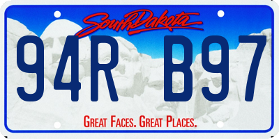 SD license plate 94RB97