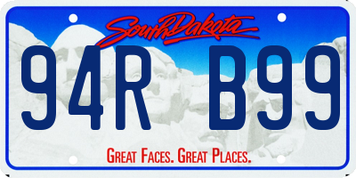 SD license plate 94RB99