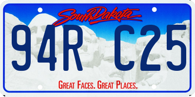 SD license plate 94RC25