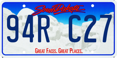SD license plate 94RC27