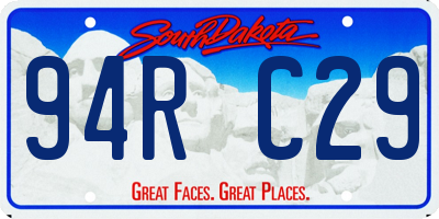 SD license plate 94RC29