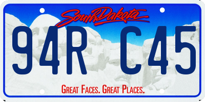 SD license plate 94RC45
