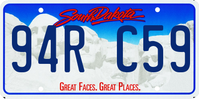 SD license plate 94RC59