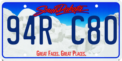 SD license plate 94RC80