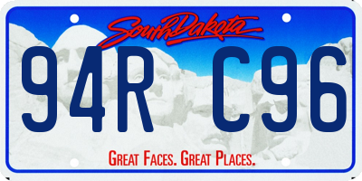 SD license plate 94RC96