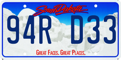 SD license plate 94RD33