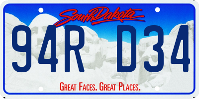 SD license plate 94RD34