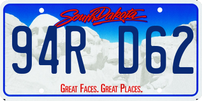 SD license plate 94RD62