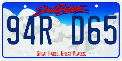 SD license plate 94RD65