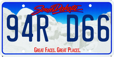 SD license plate 94RD66