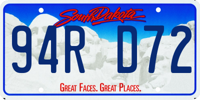 SD license plate 94RD72