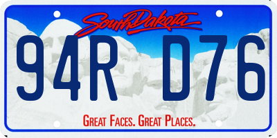 SD license plate 94RD76