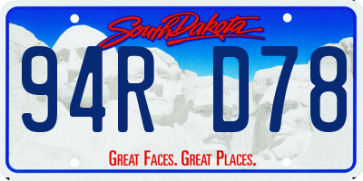 SD license plate 94RD78