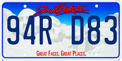 SD license plate 94RD83