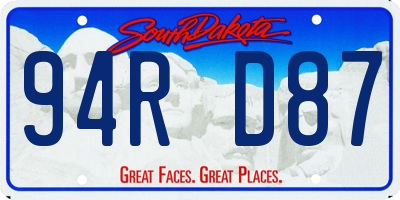SD license plate 94RD87