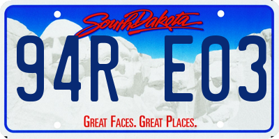 SD license plate 94RE03