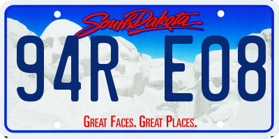 SD license plate 94RE08