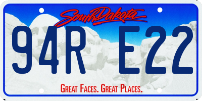 SD license plate 94RE22