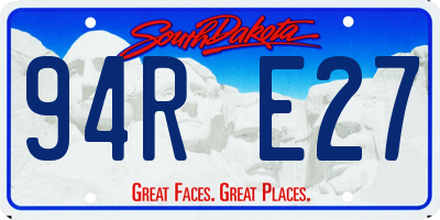 SD license plate 94RE27