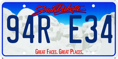 SD license plate 94RE34