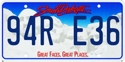 SD license plate 94RE36