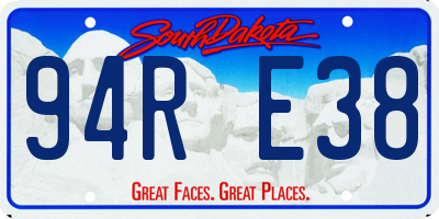 SD license plate 94RE38