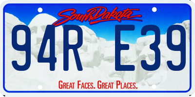 SD license plate 94RE39