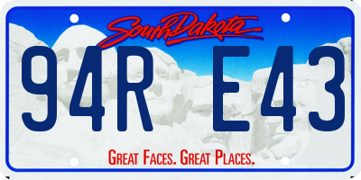 SD license plate 94RE43