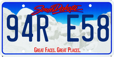 SD license plate 94RE58