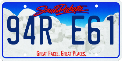 SD license plate 94RE61