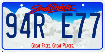 SD license plate 94RE77