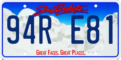 SD license plate 94RE81